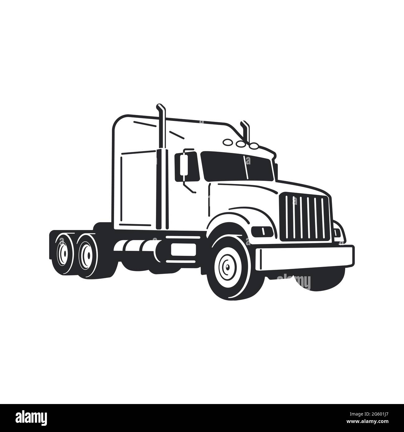 Semi Daycab Truck Stencil Printable Free