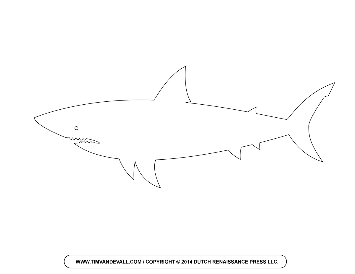 Shark Outline Tim s Printables