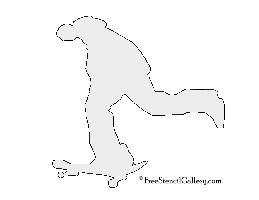 Skateboarder Silhouette Stencil Free Stencil Gallery Worksheets Library