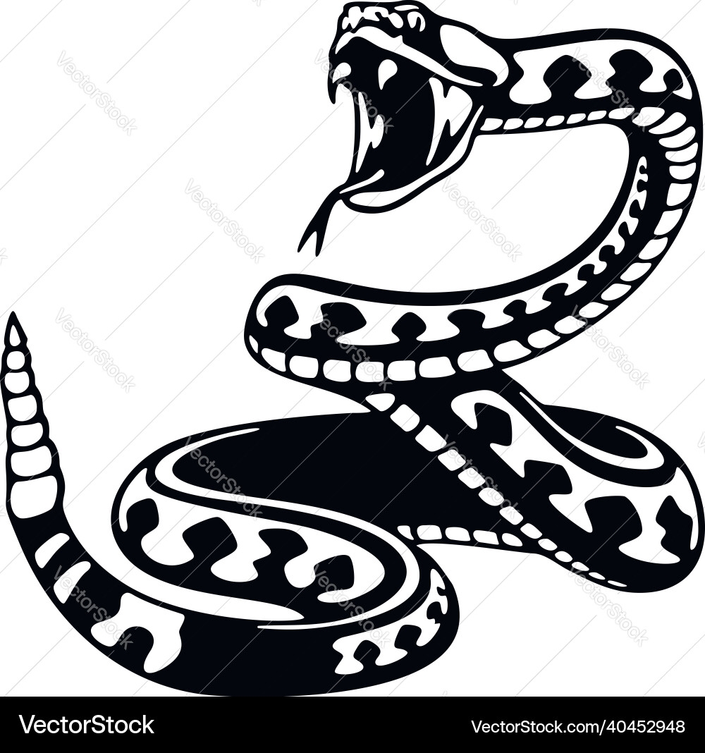 Snake Reptiles Of The Wild Wildlife Stencil Vector Image