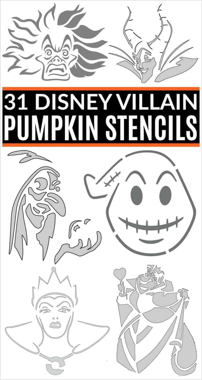 So Many Free Printable Disney Villain Pumpkin Carving Patterns Get Cruella De Vil Maleficen Pumpkin
