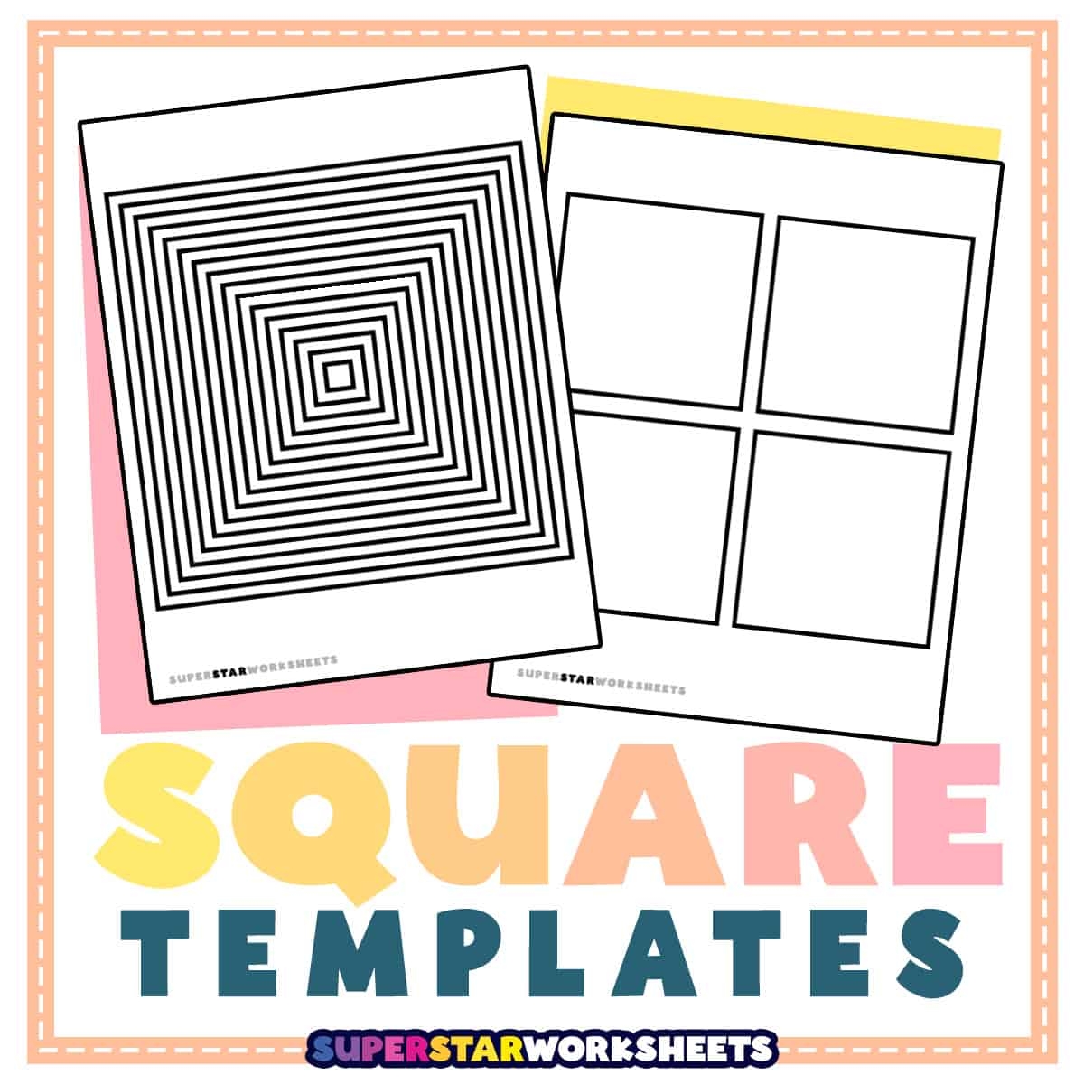 Free Printable Geometric Square Stencils