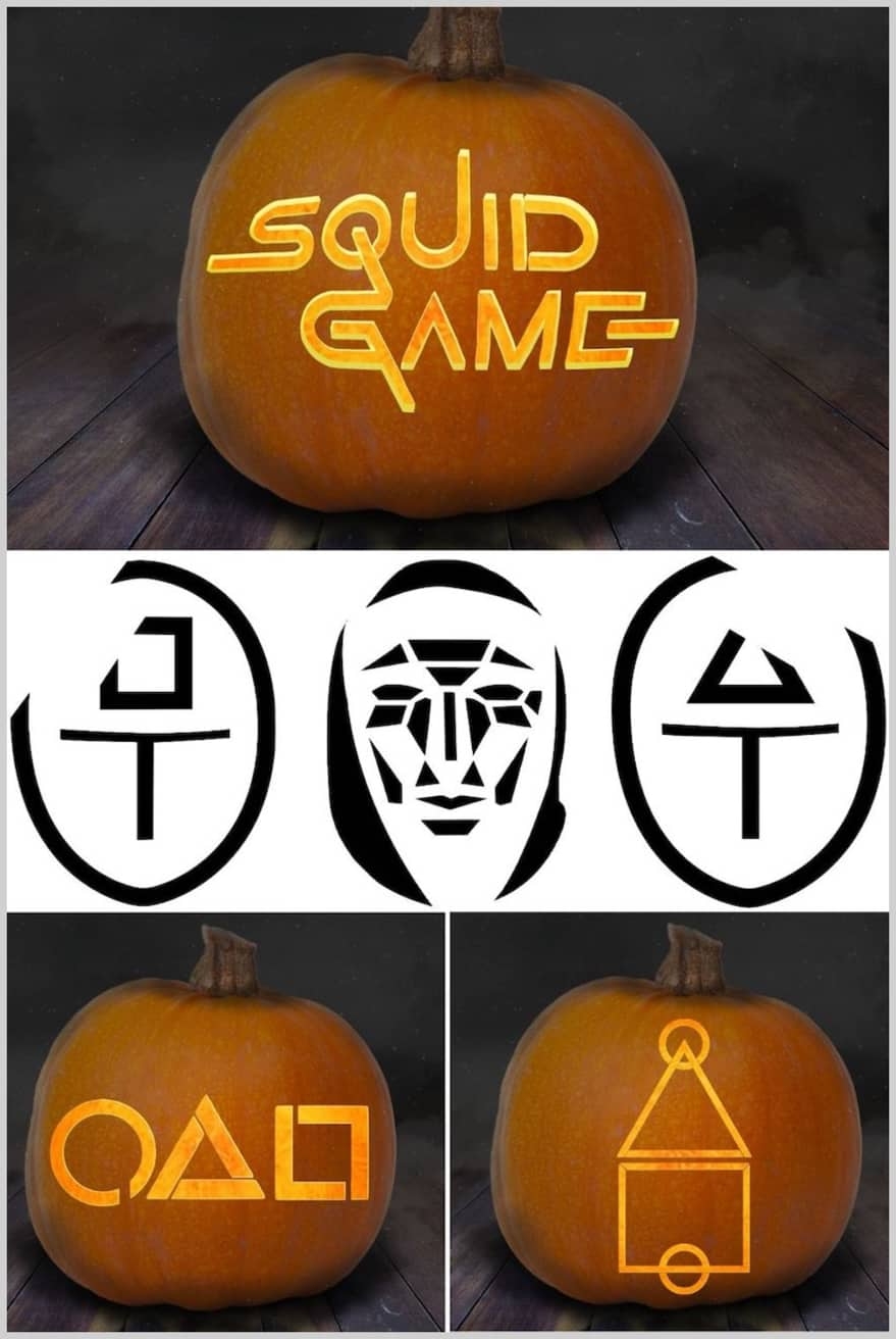 Squid Game Pumpkin Carving Stencils 7 Free Printable Patterns 