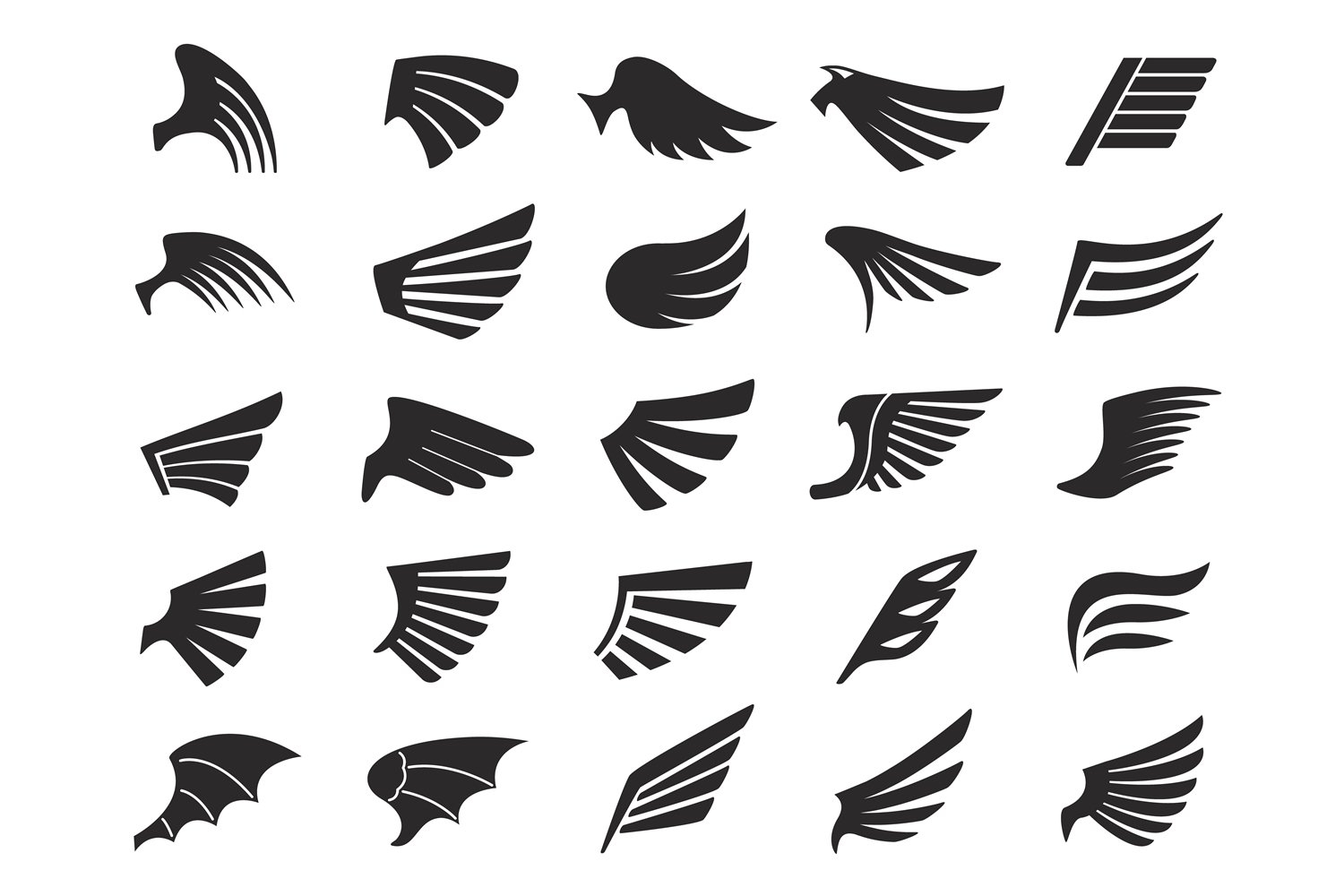 Stencil Wings Icons Fast Fly Emblem Eagle Freedom Bird Win