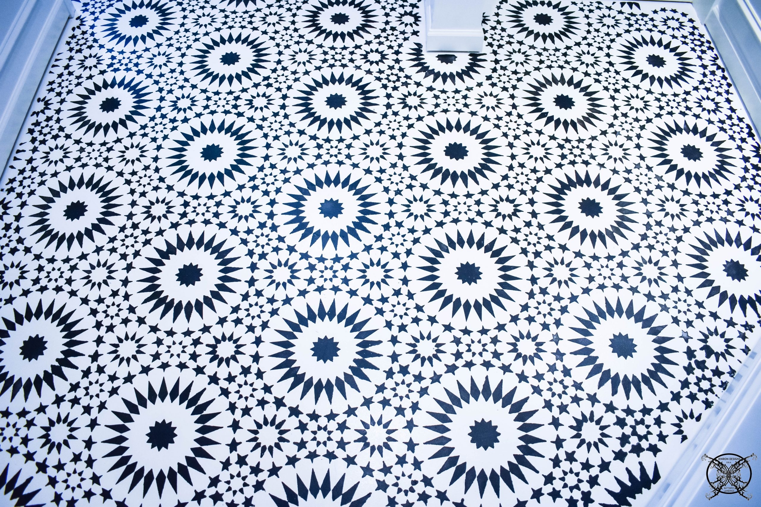 Stenciling A Hallway Floor JENRON DESIGNS