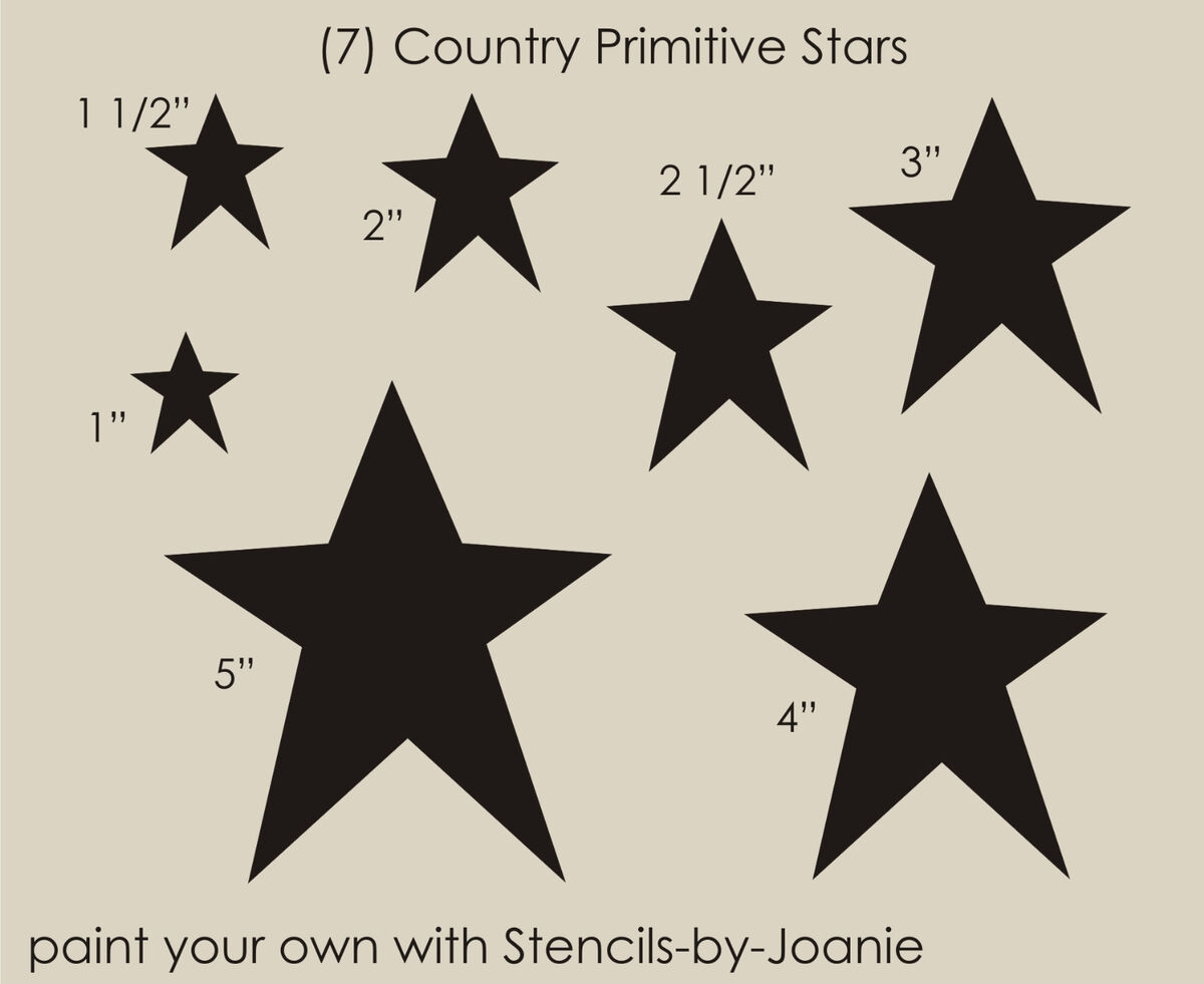 Stencils By Joanie Country Prim Star Shapes Americana Patriotic DIY Craft Signs EBay