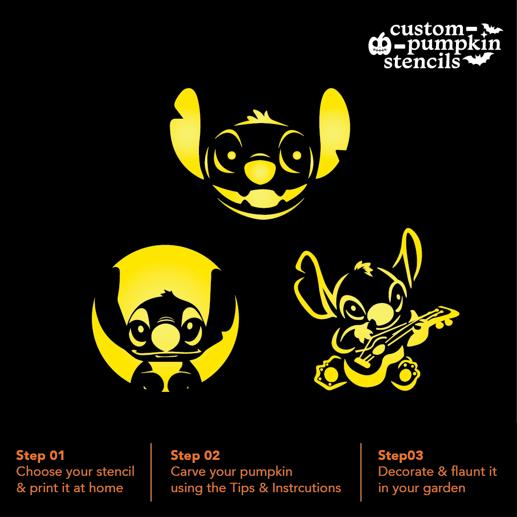 Stitch Pumpkin Carving Stencil