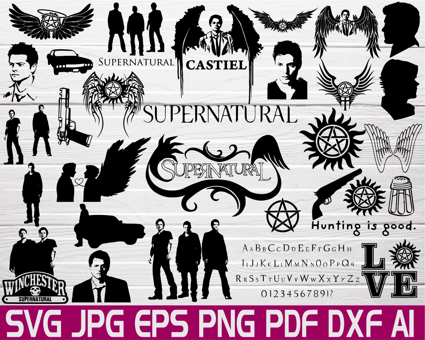 Supernatural Stencil Etsy