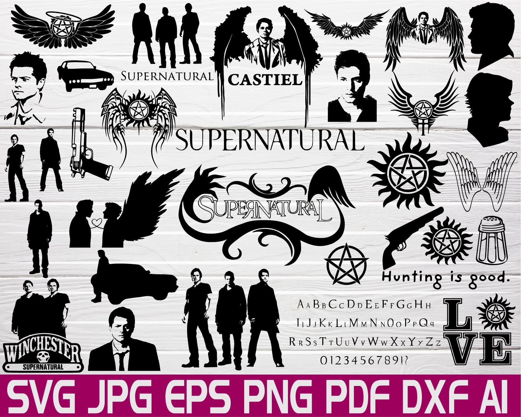 Supernatural Stencil Etsy