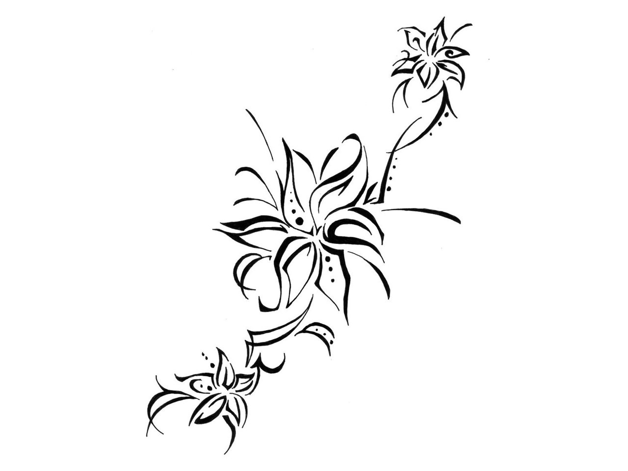 Lilies Stencils Free Printable Tribal