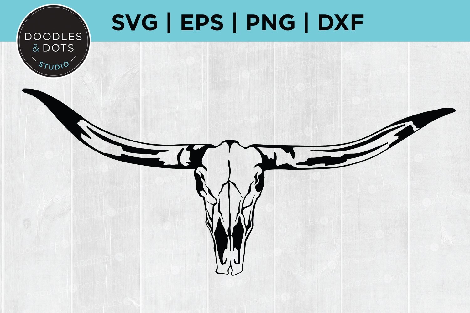 Texas Longhorn Cow Skull Svg Hand Drawn Desert Cow Skull