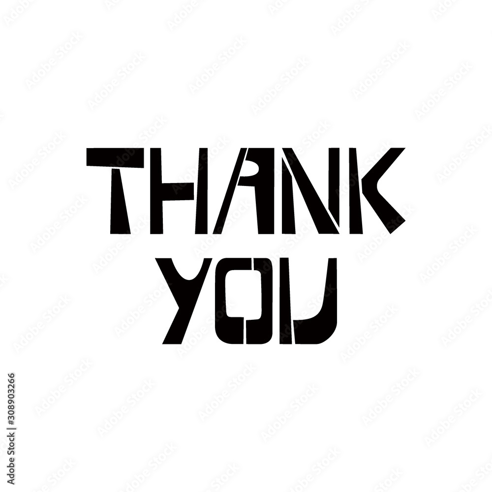 Thank You Stencil Lettering Spray Paint Graffiti On White Background Design Templates For Greeting Cards Overlays Posters Stock Vector Adobe Stock