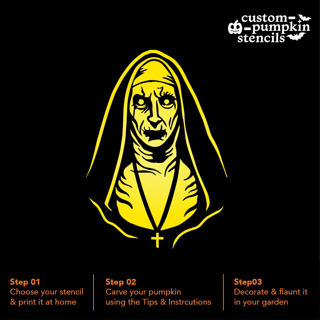 Free Printable Nun Pumpkin Stencil