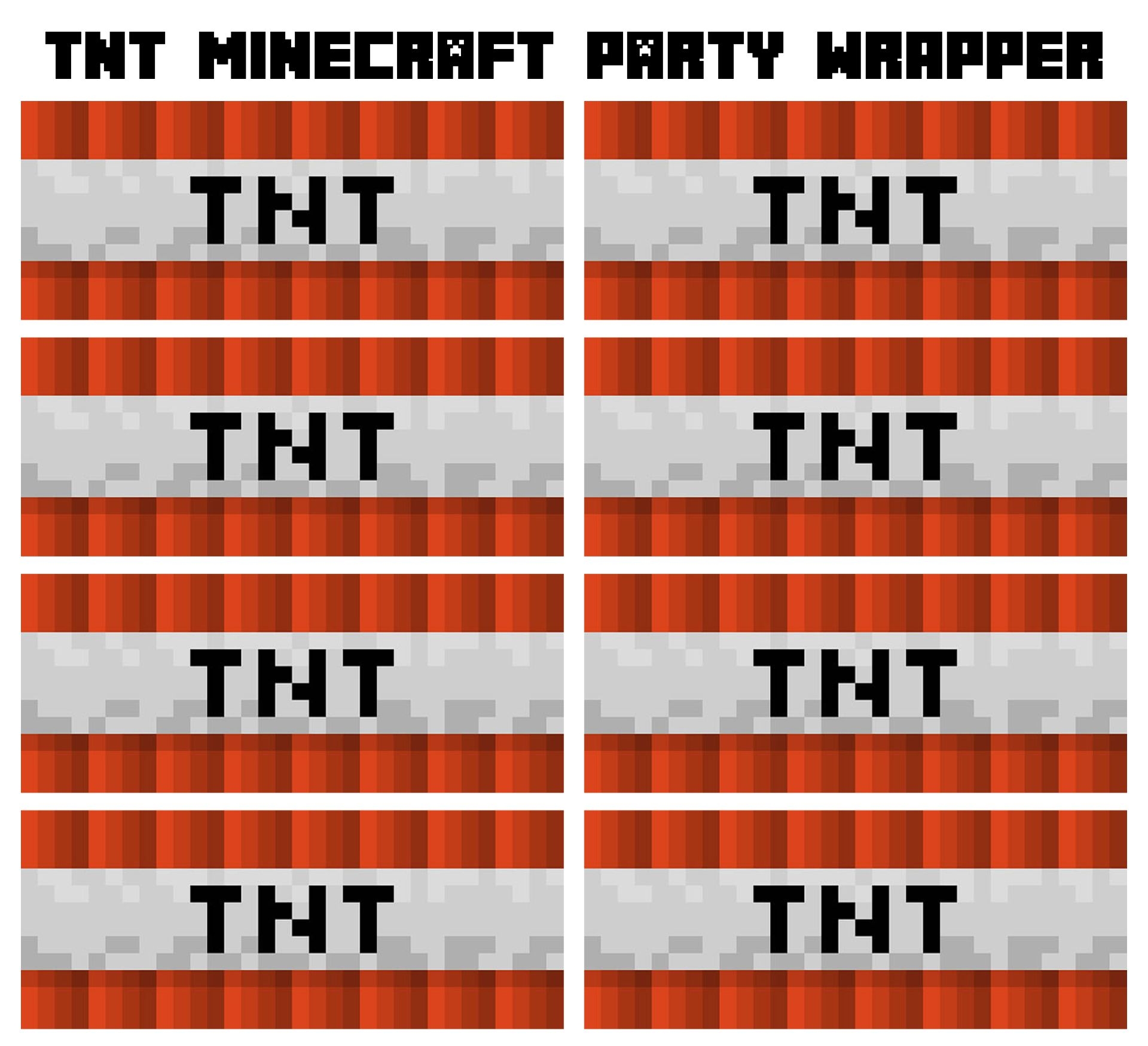 TNT Minecraft Party 10 Free PDF Printables Printablee