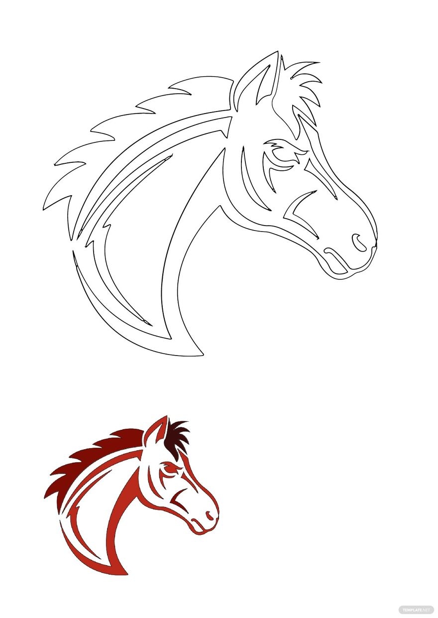Tribal Horse Coloring Page In PDF Download Template