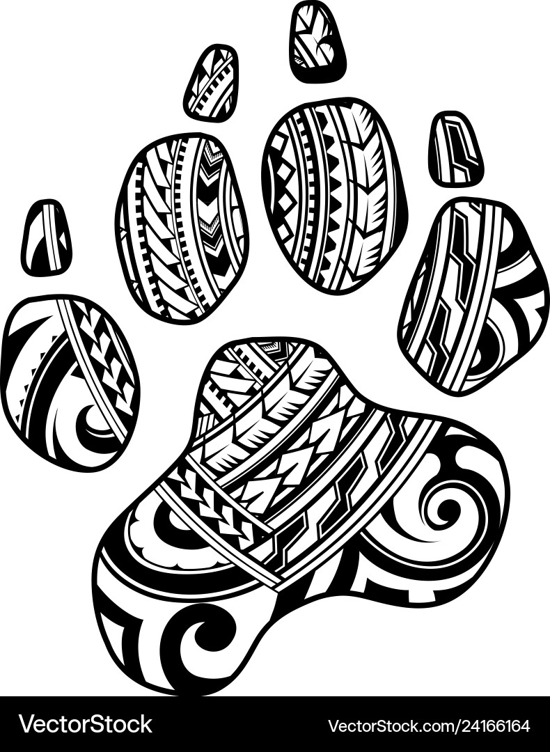 Tribal Paw Tattoo Vector Images over 180 