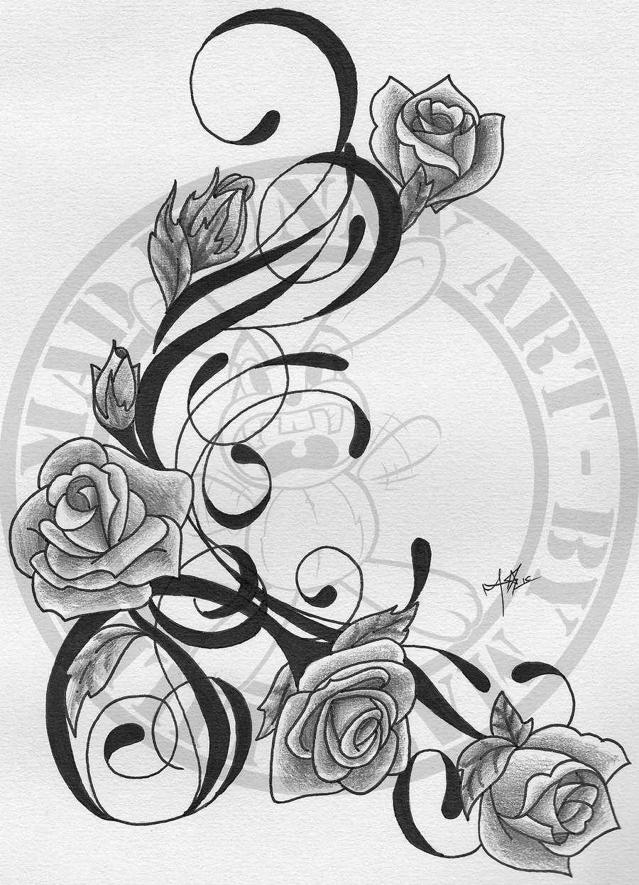 Tribal Vines With Roses