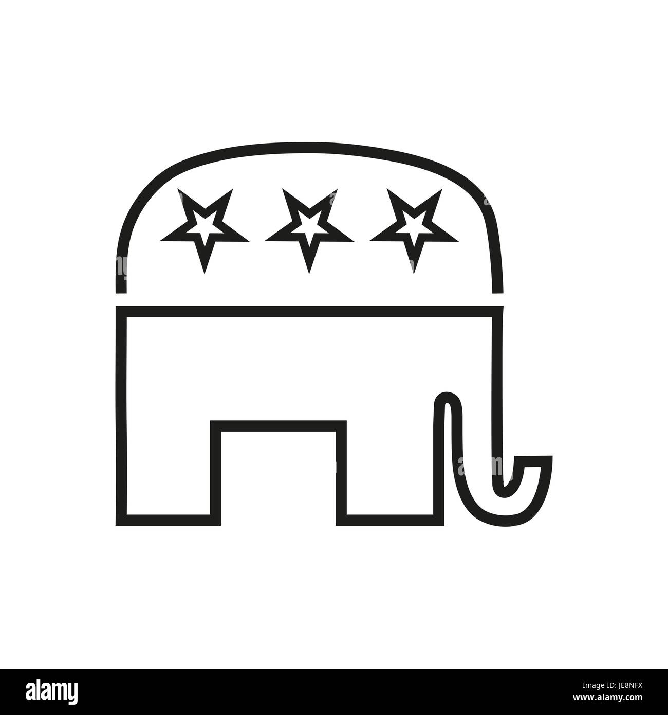 Vector Illustration Of The USA Republican Party Symbol The Elephant On White Background Stock Vector Image Art Alamy