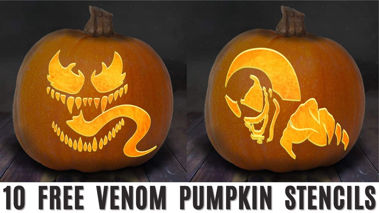 Venom Pumpkin Carving Stencils 10 Printable Templates