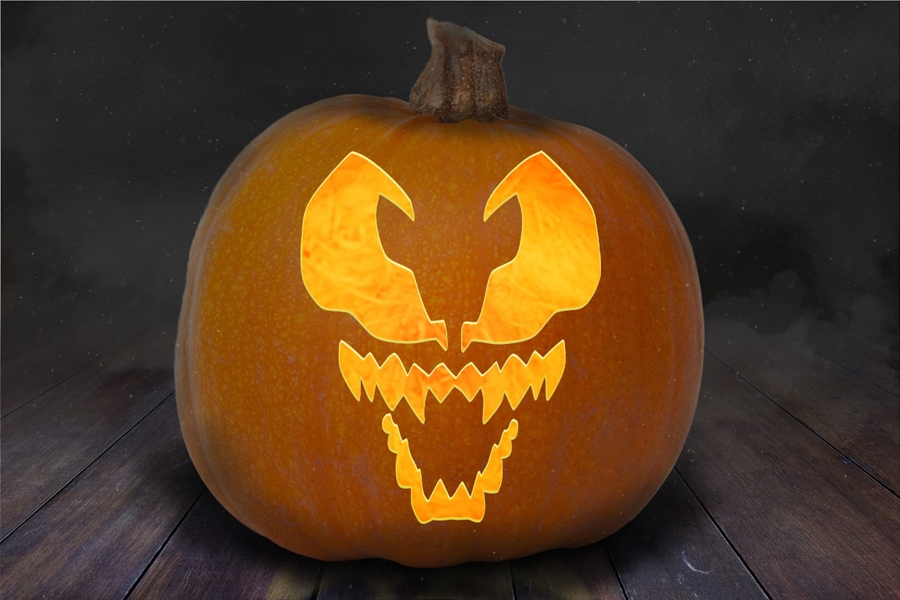 Free Printable Venom Pumpkin Carving Stencils