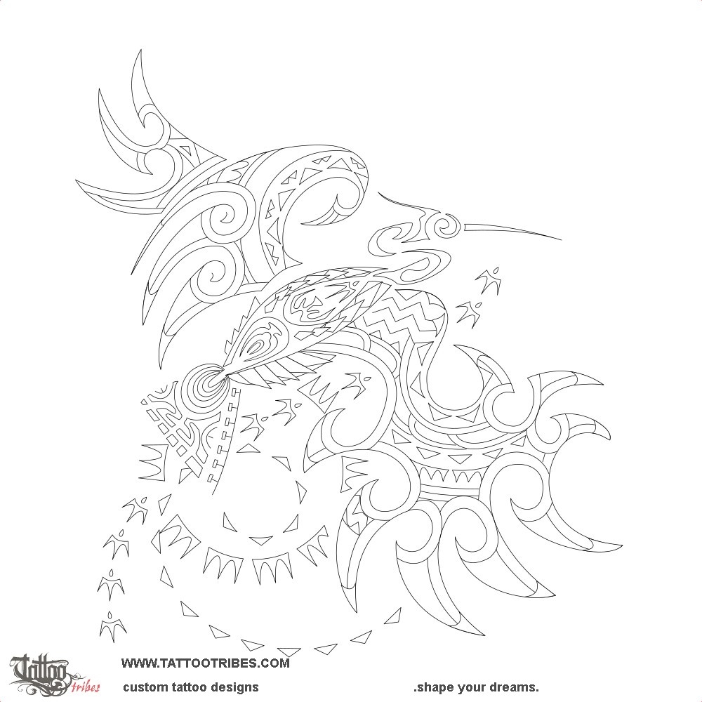 White Heron Divine Wisdom Heron Kutuku Original Polynesian Tattoo Design