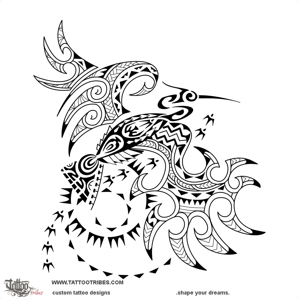White Heron Divine Wisdom Heron Kutuku Original Polynesian Tattoo Design