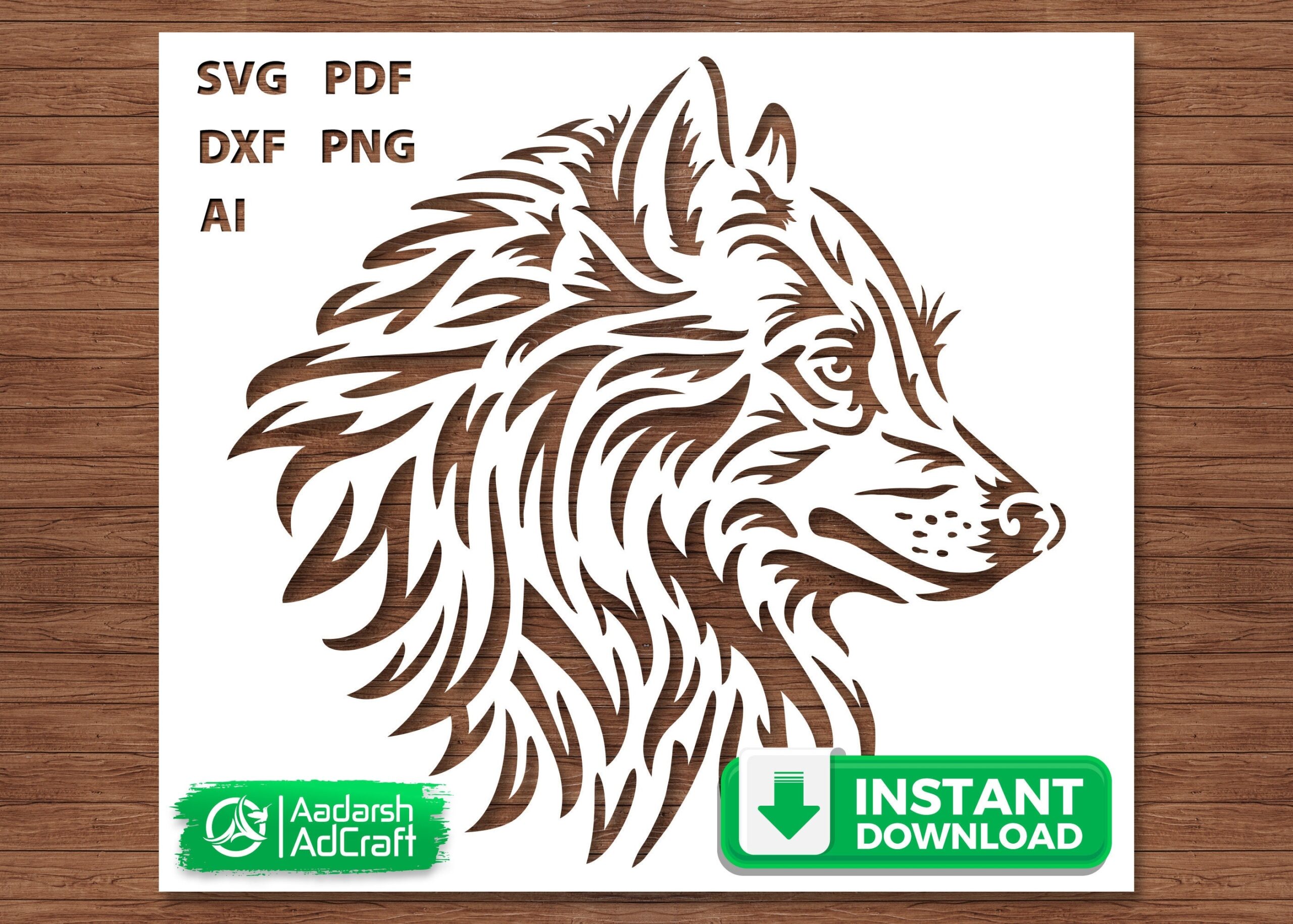 Wolf Side Face Stencil Art Wolf Stencil Vector SVG Dxf Wolf Printable Wildlife Art Wall D cor Pattern DIY Craft Cricut Silhouette Etsy