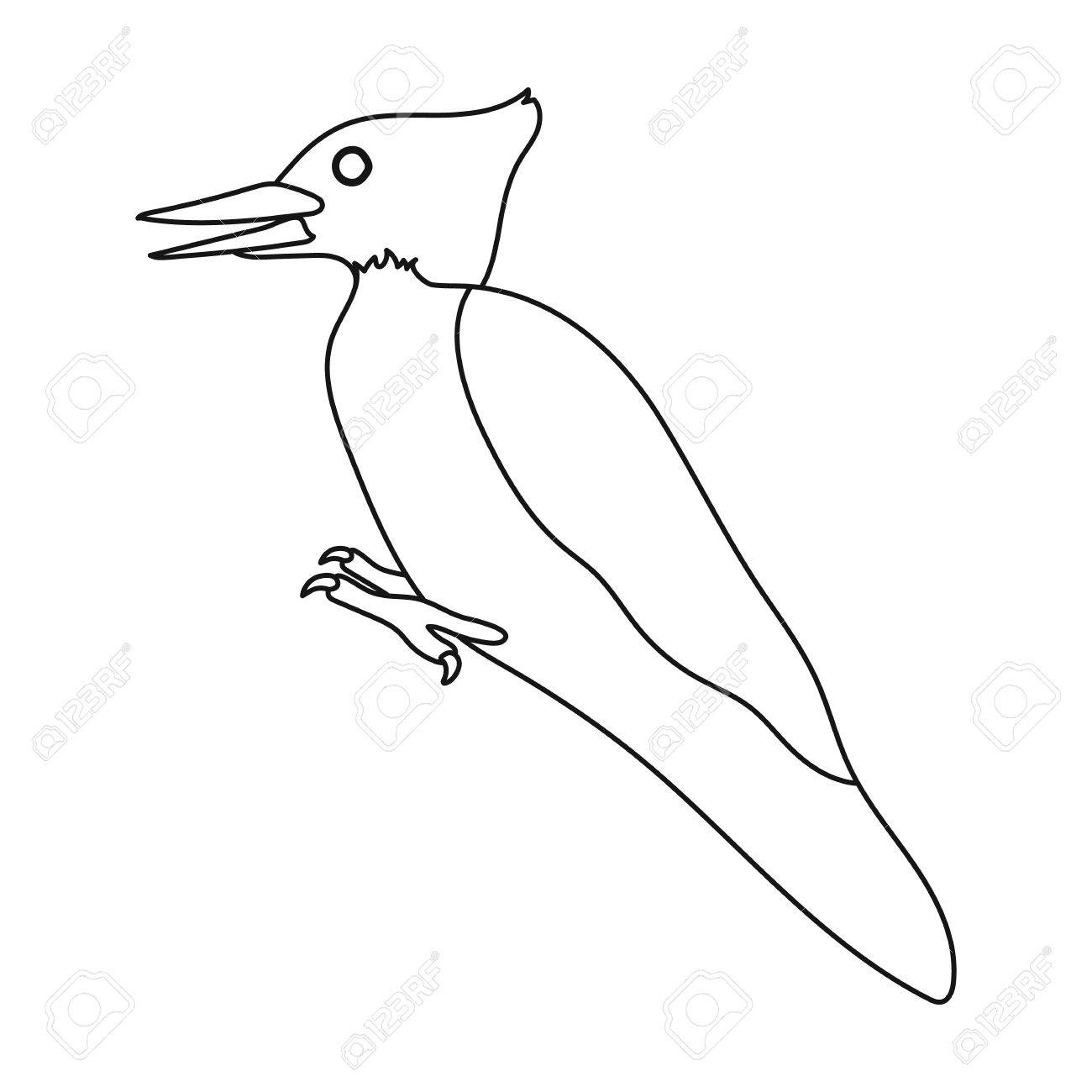 Woodpecker Icon In Outline Style Isolated On White Background Bird Symbol Vector Illustration Royalty Free SVG Cliparts Vectors And Stock Illustration Image 65347098 