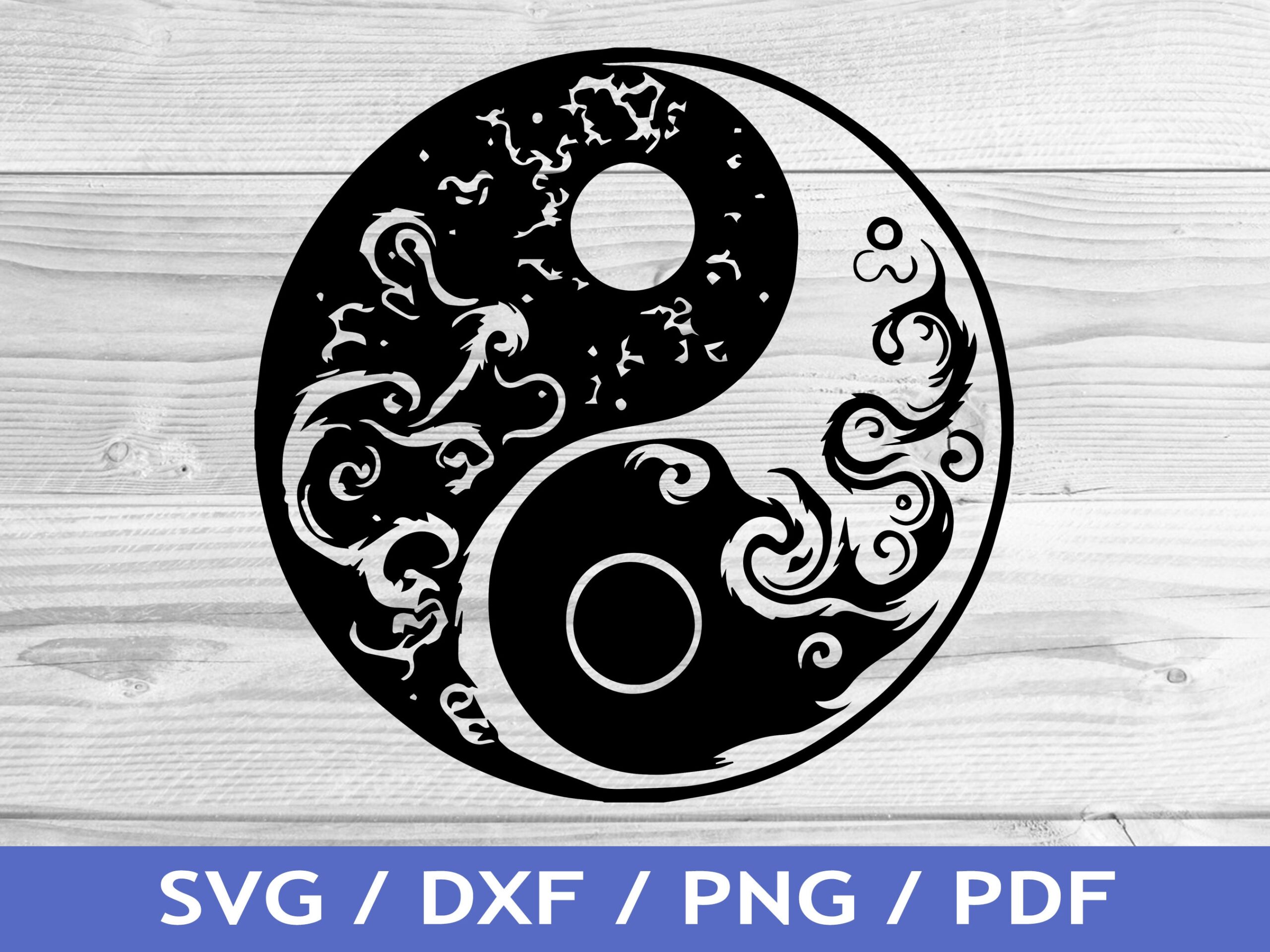 Yin Yang SVG Cut Out Yinyang Cricut Design Buddhist T Shirt Design Laser File Sublimation Print SVG Stencil Tattoo Etsy